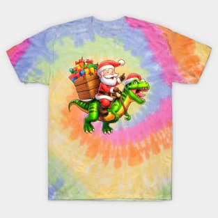 Santa Claus Riding T-REX T-Shirt